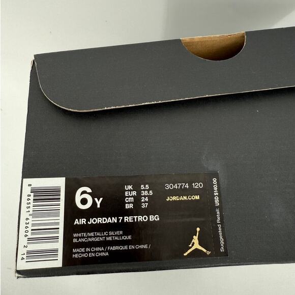 Air Jordan 7 retro bg white metallic silver - Picture 5 of 10